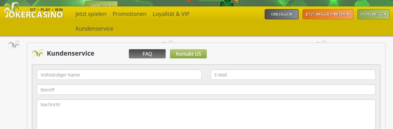 Kontaktieren Sie den Kundenservice per Live Chat oder E-Mail